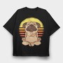 Yoga Pug 01, Tricou Oversize Barbati (Unisex)