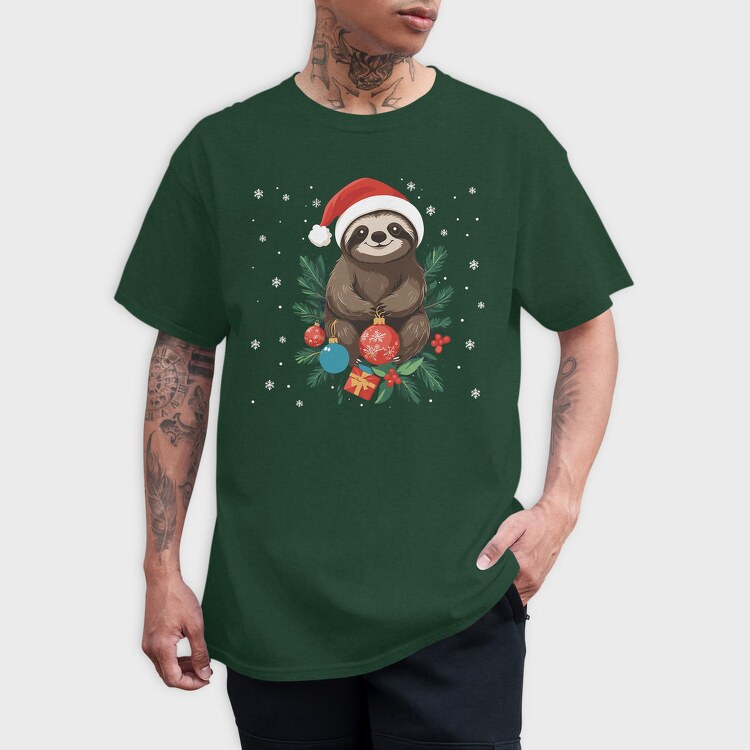 Sloth Christmas Tote, Tricou Barbati (Unisex)