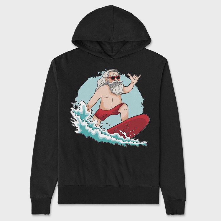 Surfing Santa, Hanorac Oversize Barbati (Unisex)