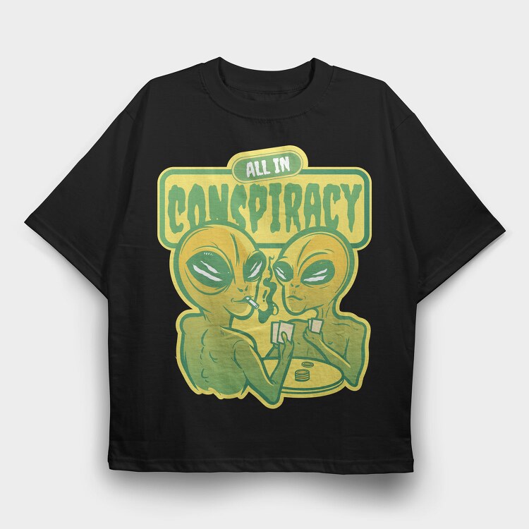 Space Aliens Playing Poker, Tricou Oversize Barbati (Unisex)