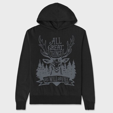 All Great Things Are Wild and Free 2, Hanorac Oversize Barbati (Unisex)