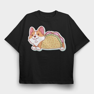 Corgi Taco Feast, Tricou Oversize Barbati (Unisex)