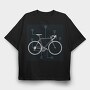 Bicycle Transport Instructions Bike, Tricou Oversize Barbati (Unisex)