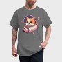 Space Faring Dog Illustration Spaceship, Tricou Barbati (Unisex)