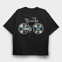 Bicycle Vinyl Record Bike, Tricou Oversize Barbati (Unisex)