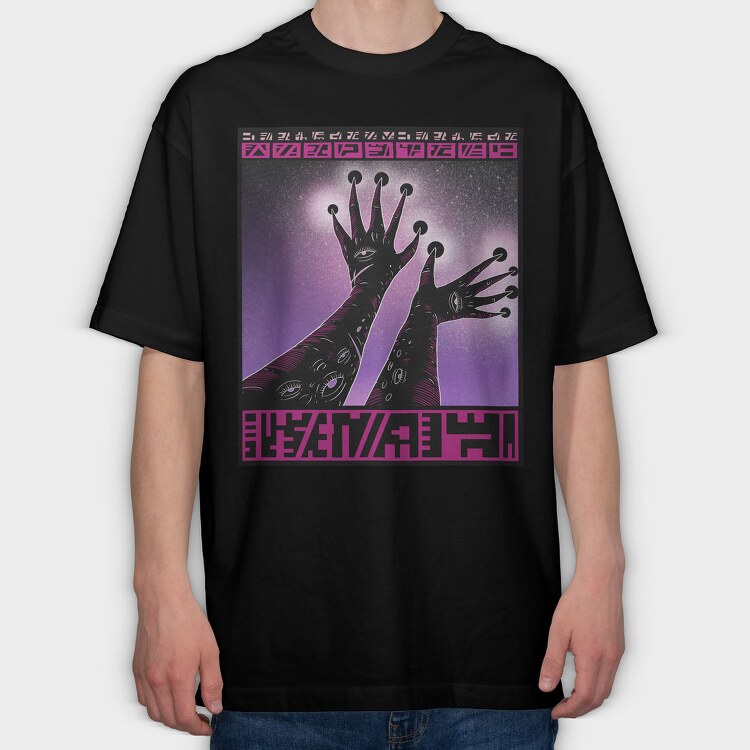 Cosmic Alien Hand In Space Beings 03, Tricou Oversize Barbati (Unisex)