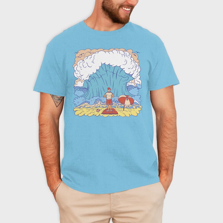 Big Wave Meme Beach Stand, Tricou Barbati (Unisex)