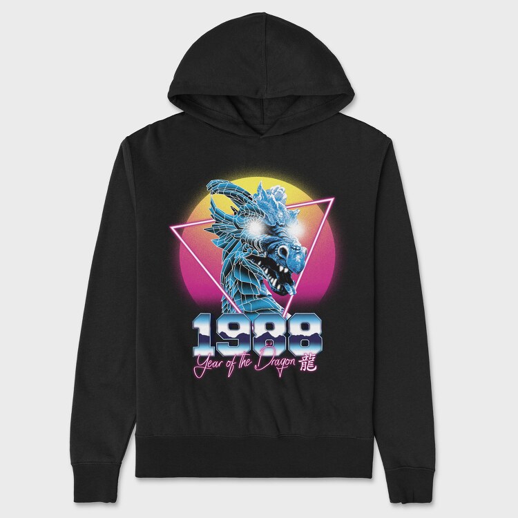 Dragon Retro Wave, Hanorac Oversize Barbati (Unisex)