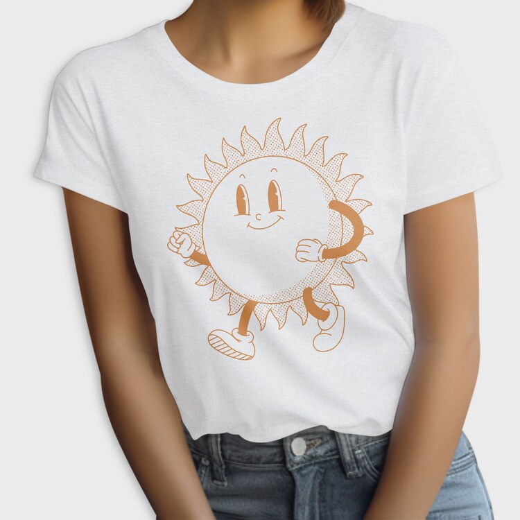 Retro Cartoon Sun, Tricou Femei