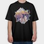 Elephant On Geometric Shapes Animals, Tricou Oversize Barbati (Unisex)