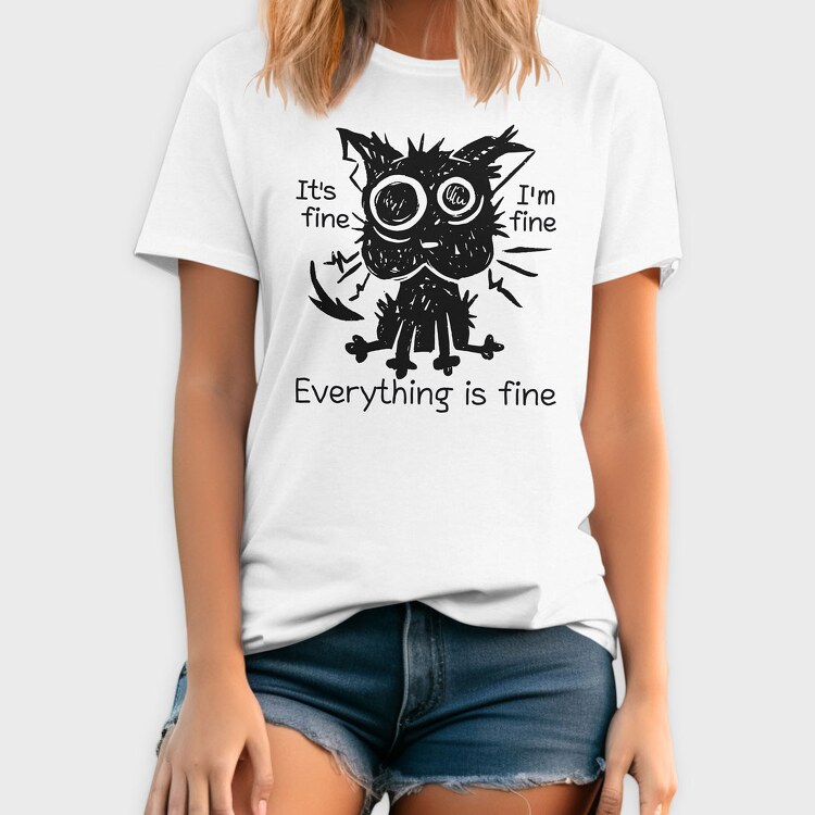 Shaggy Cat Everything Is Fine, Tricou Barbati (Unisex)