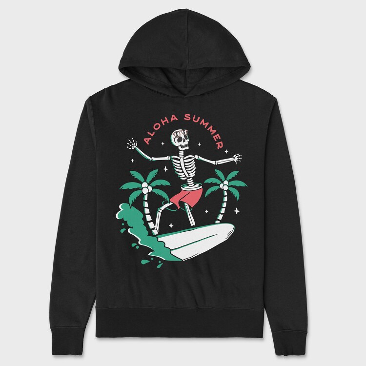 Hanorac Barbati (Unisex), Aloha Summer Skeleton