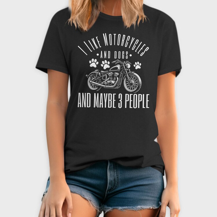 Motorcycle And Dogs Love Motorcycle Quote, Tricou Barbati (Unisex)
