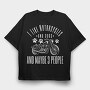 Motorcycle And Dogs Love Motorcycle Quote, Tricou Oversize Barbati (Unisex)