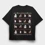 Christmas Characters Sweater Ugly Animals, Tricou Oversize Barbati (Unisex)