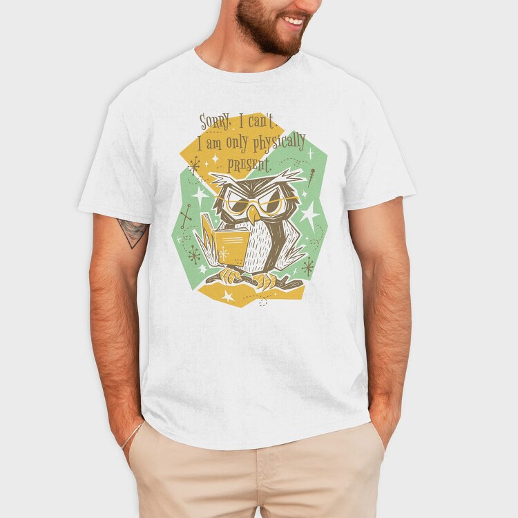 Reading Owl Retro, Tricou Barbati (Unisex)