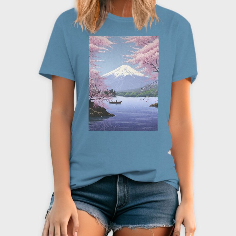 Mount Fuji Japanese Landscape Poster, Tricou Barbati (Unisex)