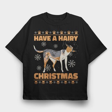 Christmas Dog Hair X Mas, Tricou Oversize Barbati (Unisex)