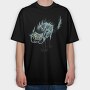 Spooky Cat Grin, Tricou Oversize Barbati (Unisex)