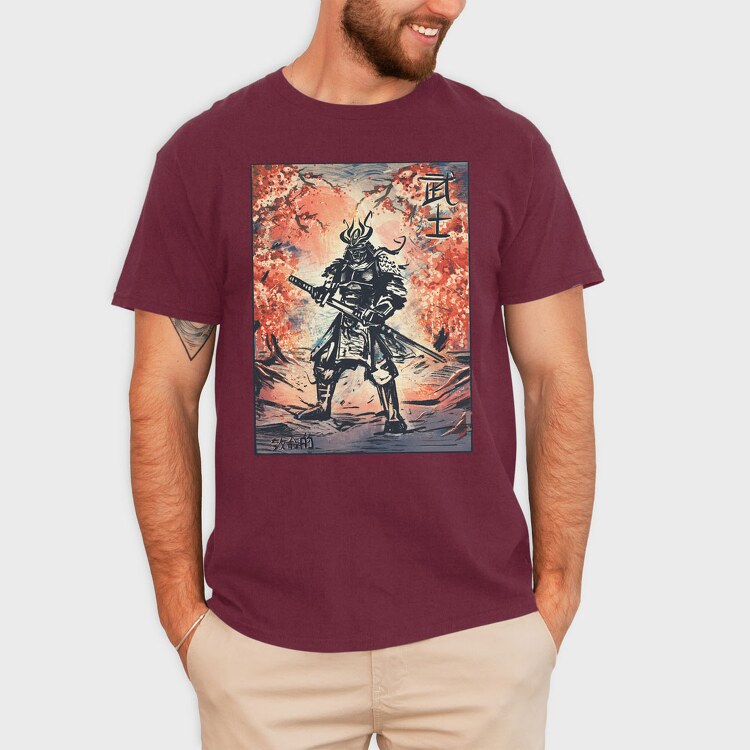 Samurai Traditional Trees, Tricou Barbati (Unisex)