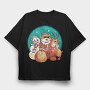 Christmas Fox Santa Xmas, Tricou Oversize Barbati (Unisex)