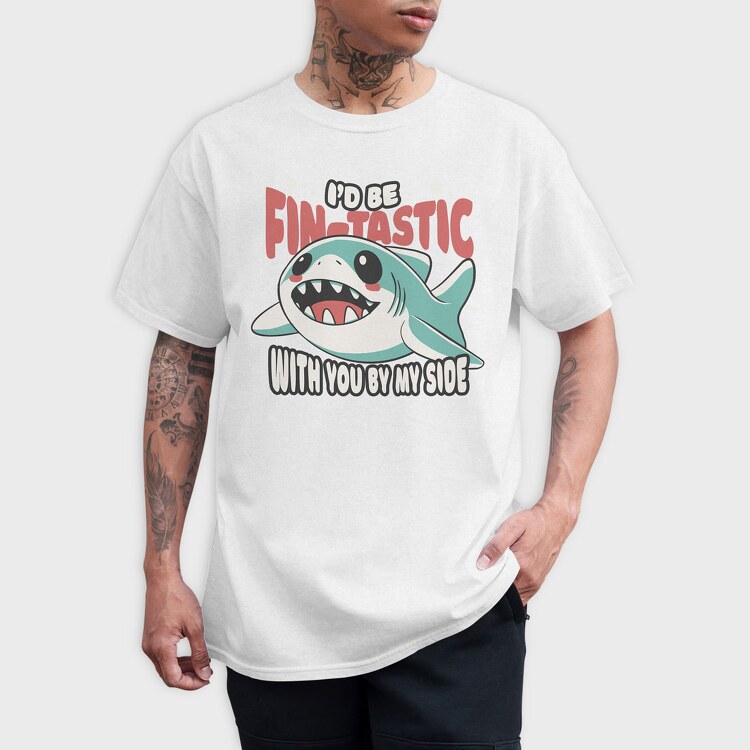 Shark Cute Valentines, Tricou Barbati (Unisex)