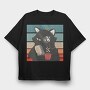 Black Cat, Tricou Oversize Barbati (Unisex)