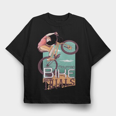 Mountain Biker Bike, Tricou Oversize Barbati (Unisex)