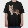Realistic Corgi, Tricou Oversize Barbati (Unisex)