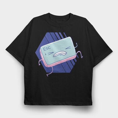Escape Key Running Esc, Tricou Oversize Barbati (Unisex)