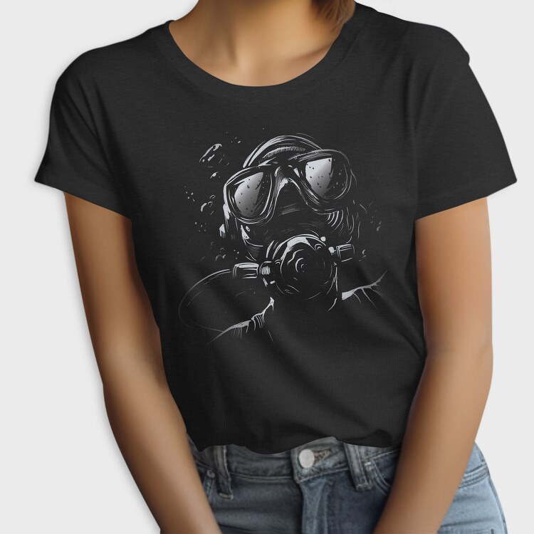 Realistic Diver Monochrome, Tricou Femei
