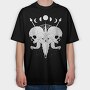 Esoteric Skulls Ram Human Moon Phases, Tricou Oversize Barbati (Unisex)