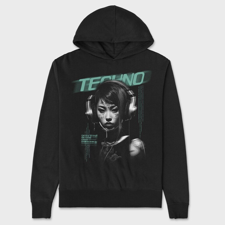 Techno Woman, Hanorac Oversize Barbati (Unisex)