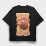 Hippie Mushroom Playing Guitar Stay Trippy, Tricou Oversize Barbati (Unisex)