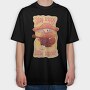 Hippie Mushroom Playing Guitar Stay Trippy, Tricou Oversize Barbati (Unisex)