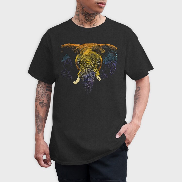 Realistic Elephant Animal Colorful, Tricou Barbati (Unisex)