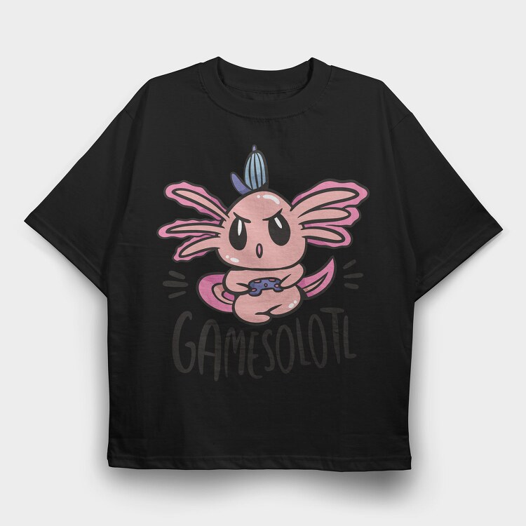Gamer Axolotl Gamesolotl, Tricou Oversize Barbati (Unisex)