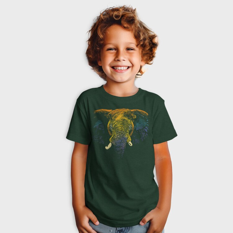Realistic Elephant Animal Colorful, Tricou Copii