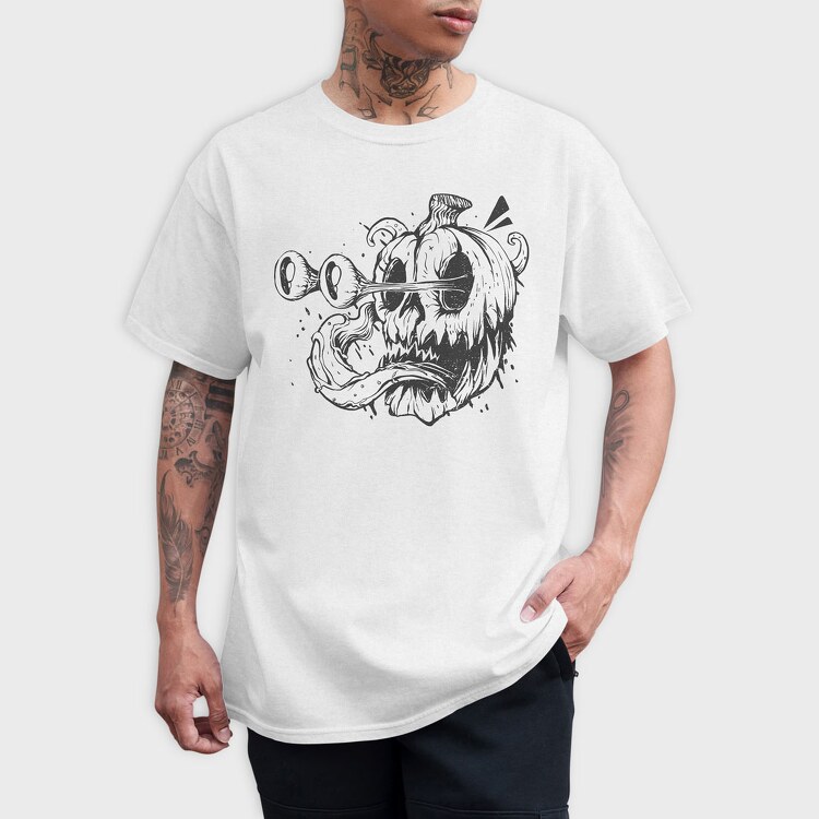 Pumpkin Trippy Monochrome, Tricou Barbati (Unisex)