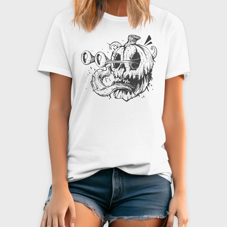 Pumpkin Trippy Monochrome, Tricou Barbati (Unisex)