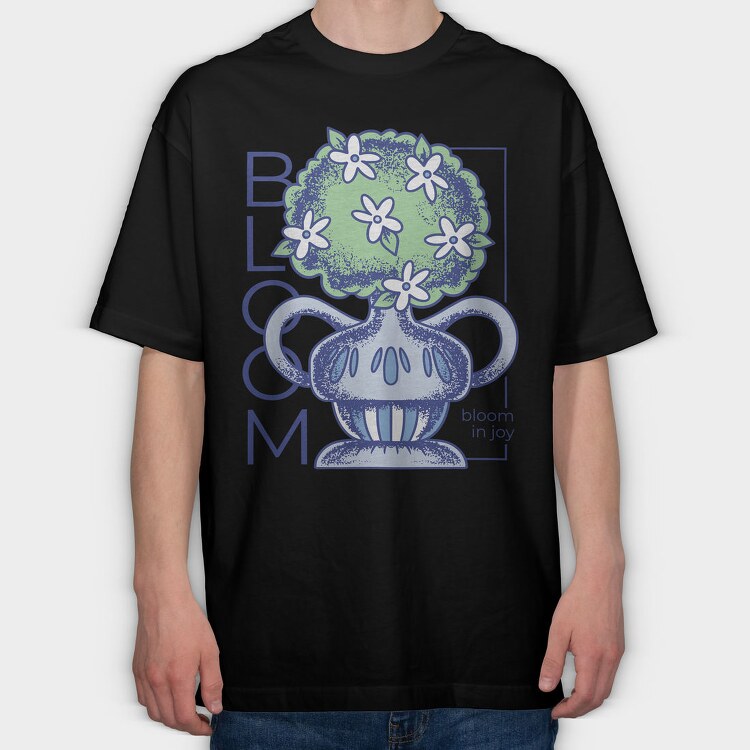 Bloom In Joy Plant Vase 08, Tricou Oversize Barbati (Unisex)