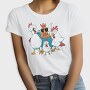 Rooster Cartoon Chickens, Tricou Femei