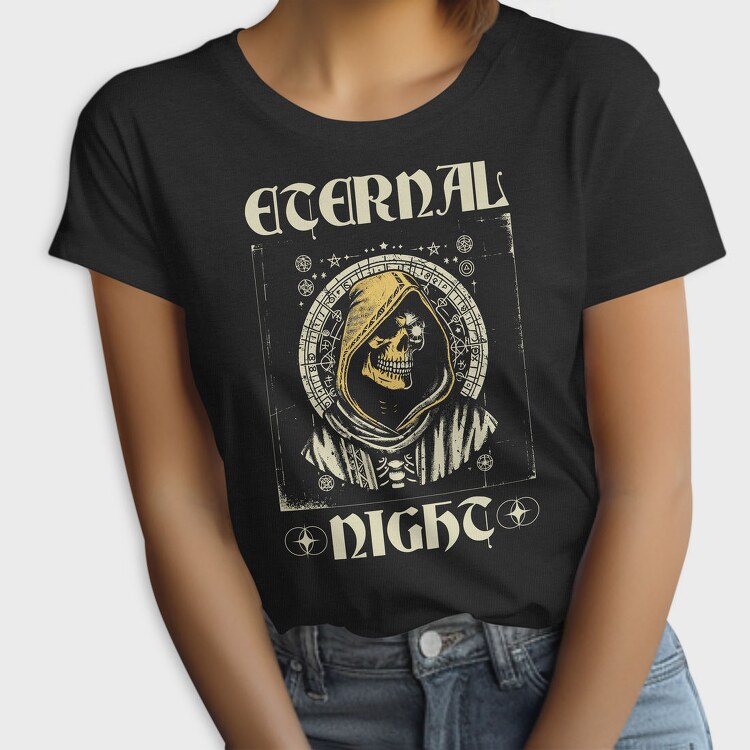 Eternal Night Skull Gothic Grim Reaper, Tricou Femei