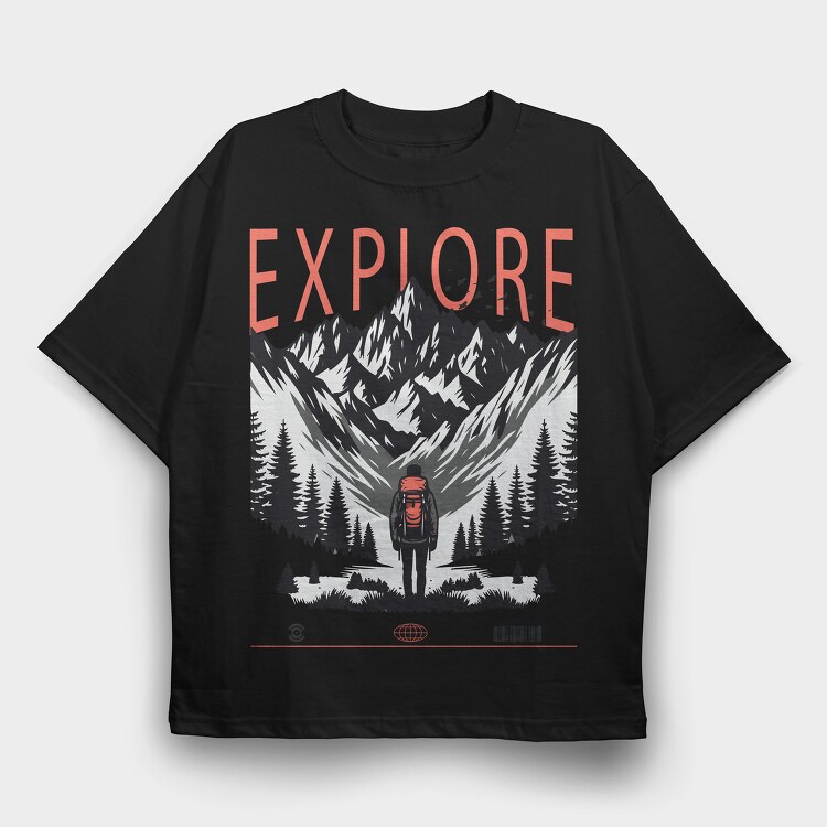 Mountain Explorer Explore, Tricou Oversize Barbati (Unisex)