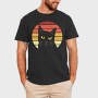 Retro Sunset Cat, Tricou Barbati (Unisex)