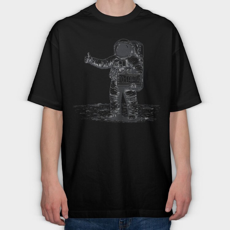 Hitchhiking Astronaut, Tricou Oversize Barbati (Unisex)