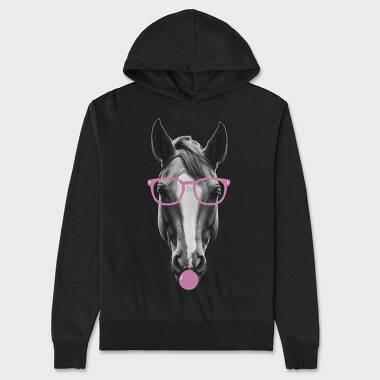 Hanorac Barbati (Unisex), Horse Bubblegum Monochrome