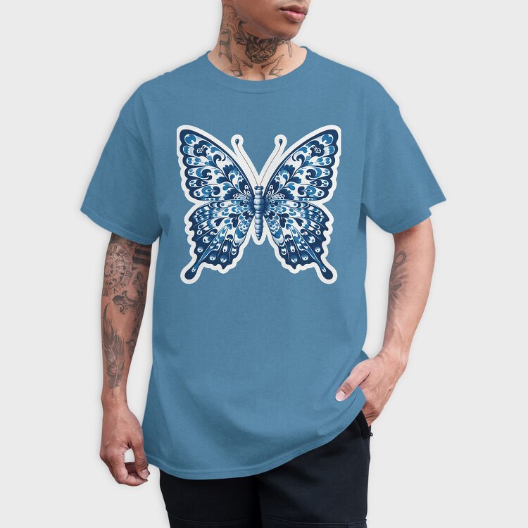 blue butterfly, Tricou Barbati (Unisex)