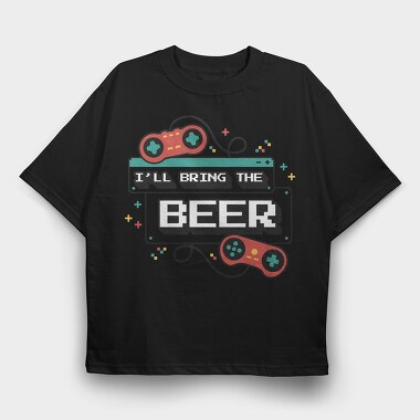 Gamers Beverage Promise Bachelorette Gaming, Tricou Oversize Barbati (Unisex)