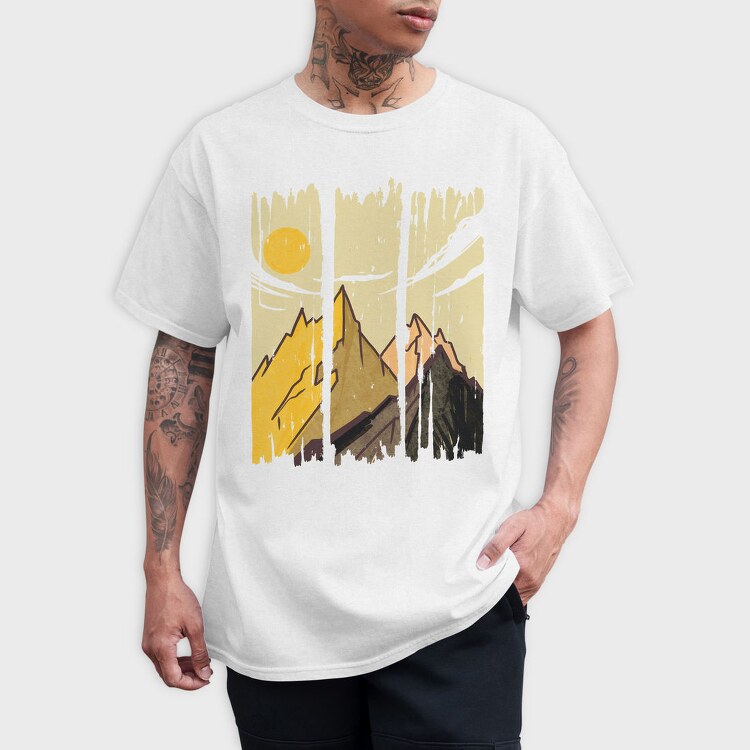 Mountain Landscape Strokes, Tricou Barbati (Unisex)